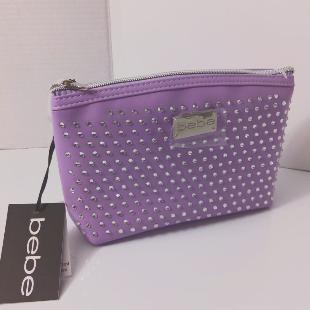 Bebe Women's Purple Cosmetic Bag, NWT